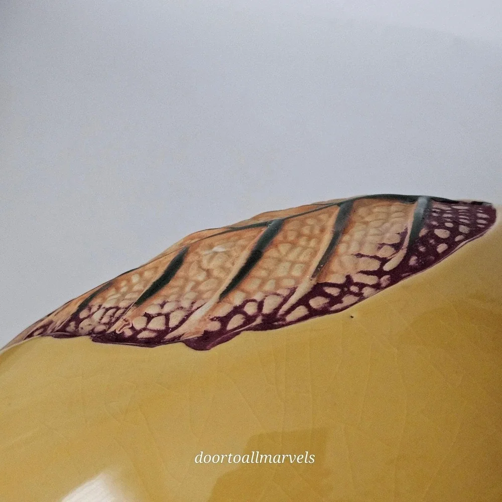 Mid Century American Art Pottery Vase Sgraffito Leaf Relief 7